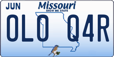 MO license plate OL0Q4R