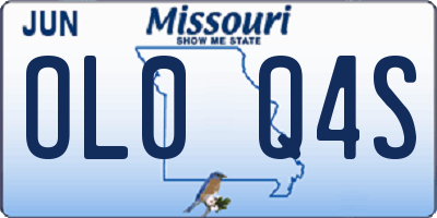 MO license plate OL0Q4S