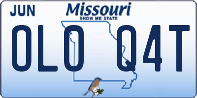 MO license plate OL0Q4T