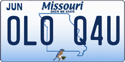 MO license plate OL0Q4U