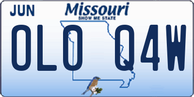 MO license plate OL0Q4W