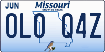 MO license plate OL0Q4Z