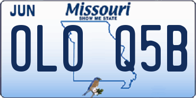 MO license plate OL0Q5B