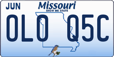 MO license plate OL0Q5C