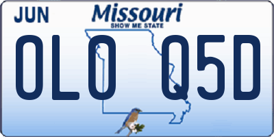MO license plate OL0Q5D