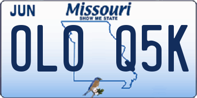 MO license plate OL0Q5K
