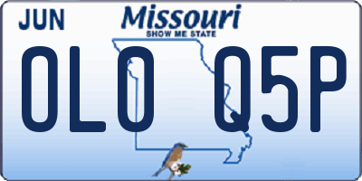 MO license plate OL0Q5P
