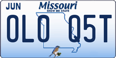 MO license plate OL0Q5T