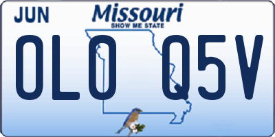 MO license plate OL0Q5V