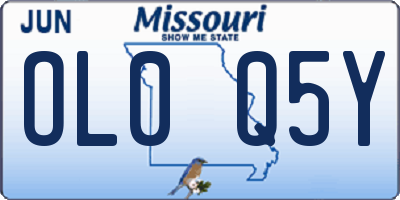 MO license plate OL0Q5Y