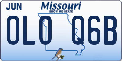 MO license plate OL0Q6B