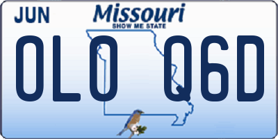 MO license plate OL0Q6D