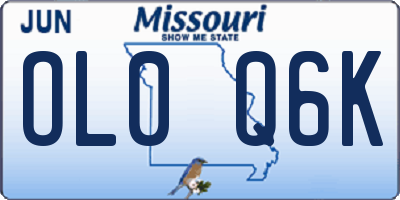 MO license plate OL0Q6K