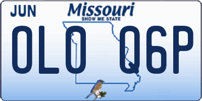 MO license plate OL0Q6P