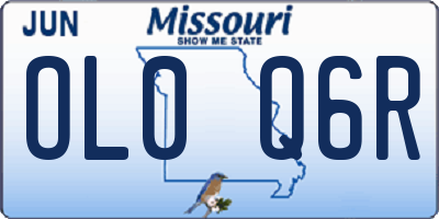 MO license plate OL0Q6R