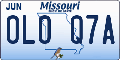 MO license plate OL0Q7A
