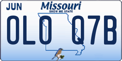 MO license plate OL0Q7B