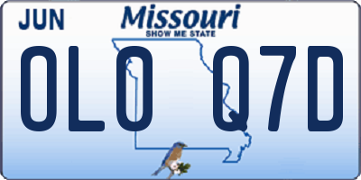 MO license plate OL0Q7D