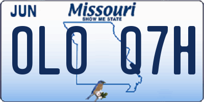 MO license plate OL0Q7H