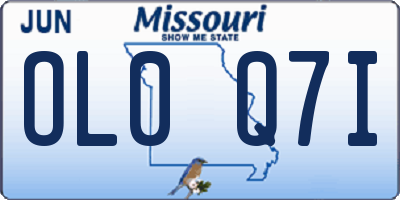 MO license plate OL0Q7I