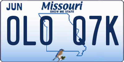 MO license plate OL0Q7K