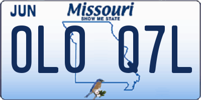 MO license plate OL0Q7L