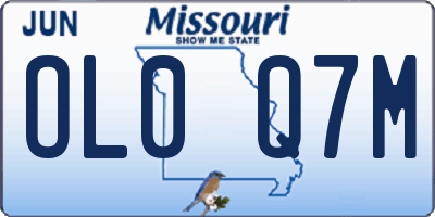 MO license plate OL0Q7M