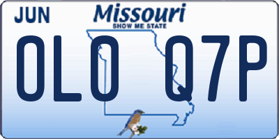 MO license plate OL0Q7P