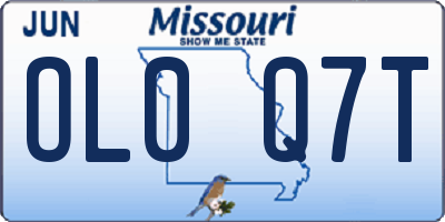 MO license plate OL0Q7T