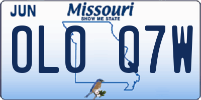 MO license plate OL0Q7W