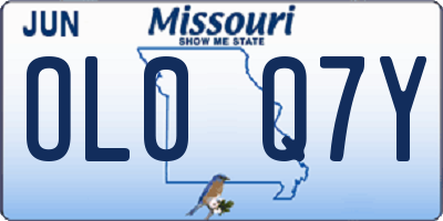 MO license plate OL0Q7Y