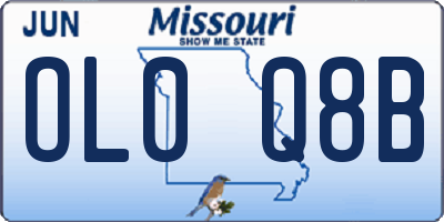 MO license plate OL0Q8B