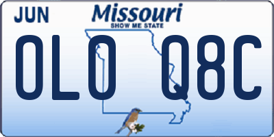 MO license plate OL0Q8C