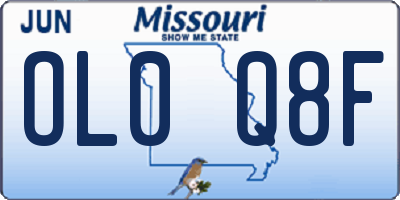 MO license plate OL0Q8F