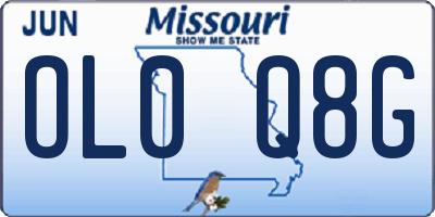 MO license plate OL0Q8G