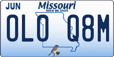 MO license plate OL0Q8M