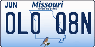 MO license plate OL0Q8N