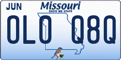 MO license plate OL0Q8Q