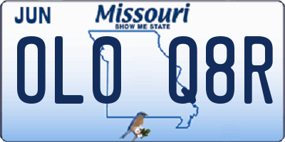 MO license plate OL0Q8R