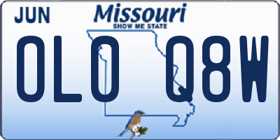 MO license plate OL0Q8W