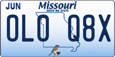 MO license plate OL0Q8X