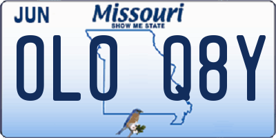 MO license plate OL0Q8Y
