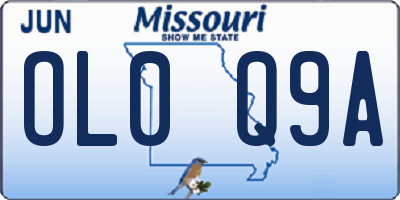 MO license plate OL0Q9A