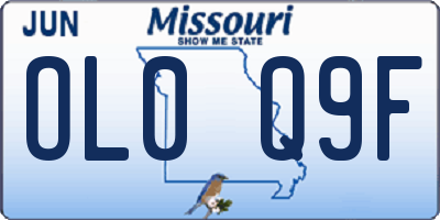 MO license plate OL0Q9F