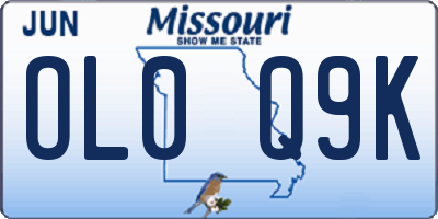 MO license plate OL0Q9K