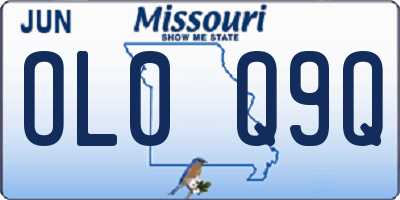 MO license plate OL0Q9Q