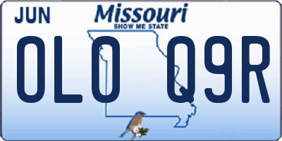 MO license plate OL0Q9R