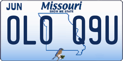 MO license plate OL0Q9U