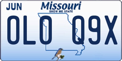 MO license plate OL0Q9X