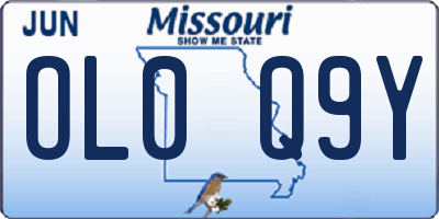 MO license plate OL0Q9Y
